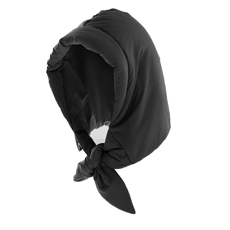 Personality Women's Literary Down Cotton Hat Windproof Ear Protection