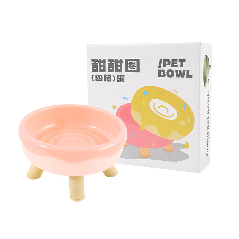 Pet Cat Bowl Donut Four Legs Cat Food Holder