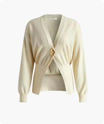 New V-neck Button Cardigan Fashion Knitted Sweater Top For Women Clothing