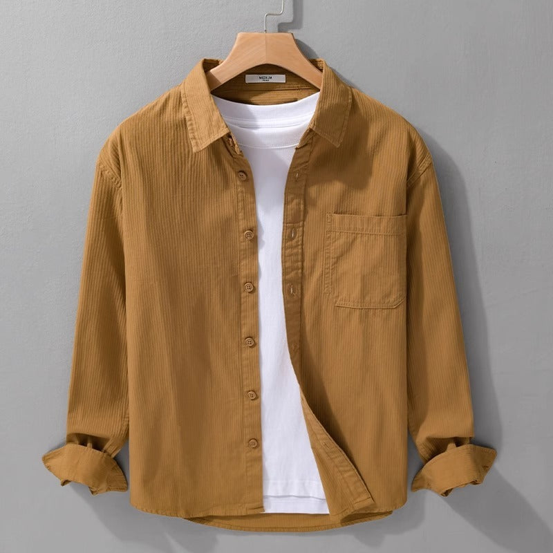 Simple Solid Color Shirt Artistic Casual Coat
