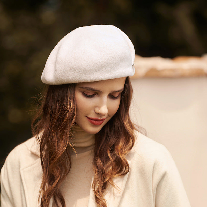 Wool Women's British Vintage All-match Warm Beret Hat