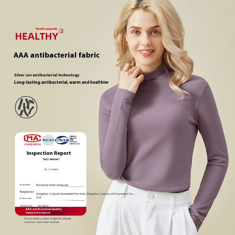Hyaluronic Acid Half Collar Top Heating Inner Long-sleeved Shirt