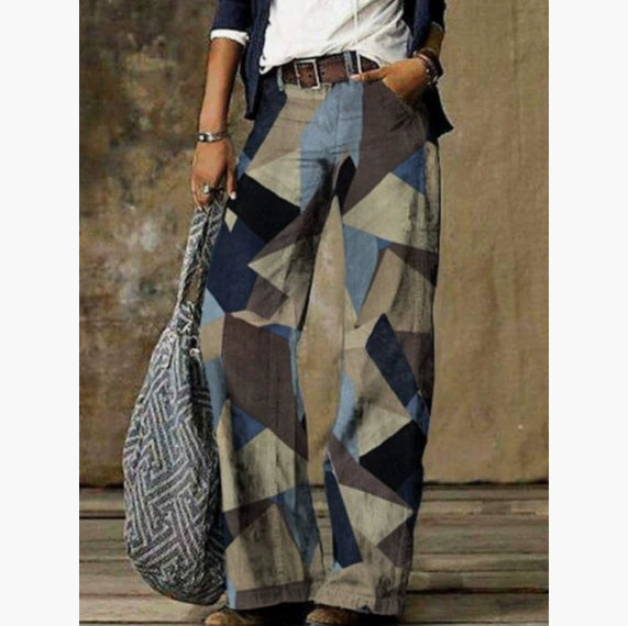 Women's Loose Faux Denim Wide-Leg Pants