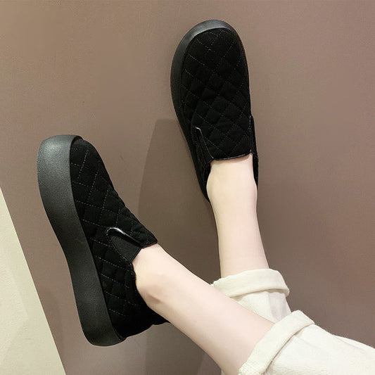 Plus Velvet Thick Bottom Non-slip Student All-match Cotton Shoes