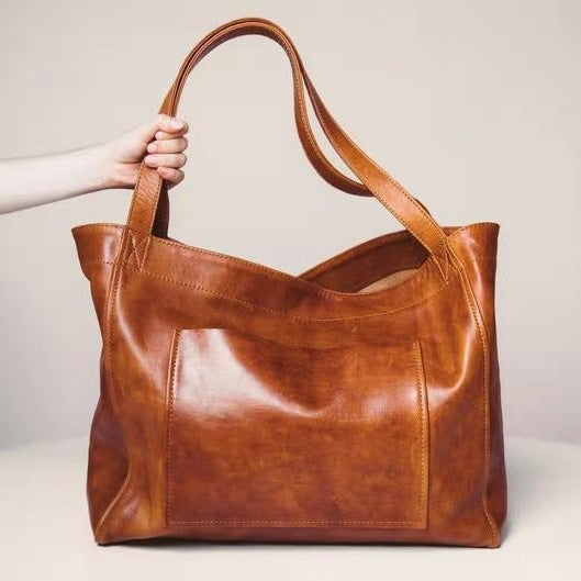 Women's Big Bag Strap Soft Leather Portable Shoulder