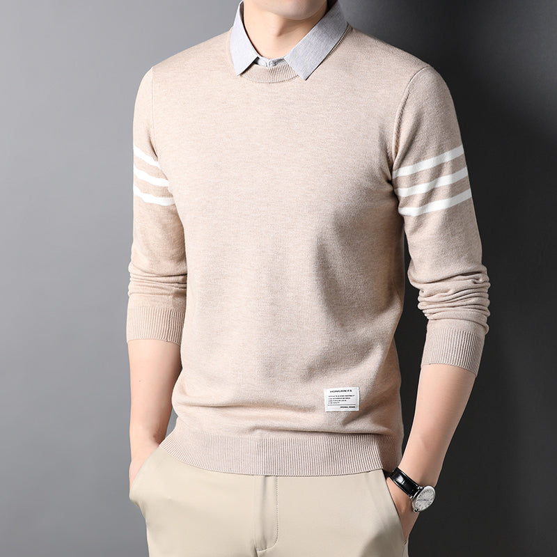 Vinter Crew Neck Trend Herre Sweater Toppe