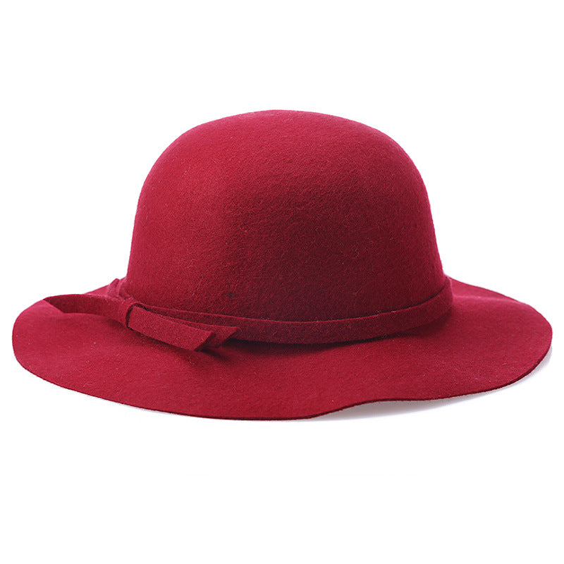Women's Pure Wool Wave Basin Hat Woolen