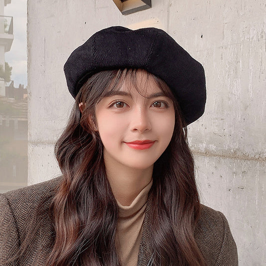 Small Face Pumpkin Octagonal Hat Corduroy