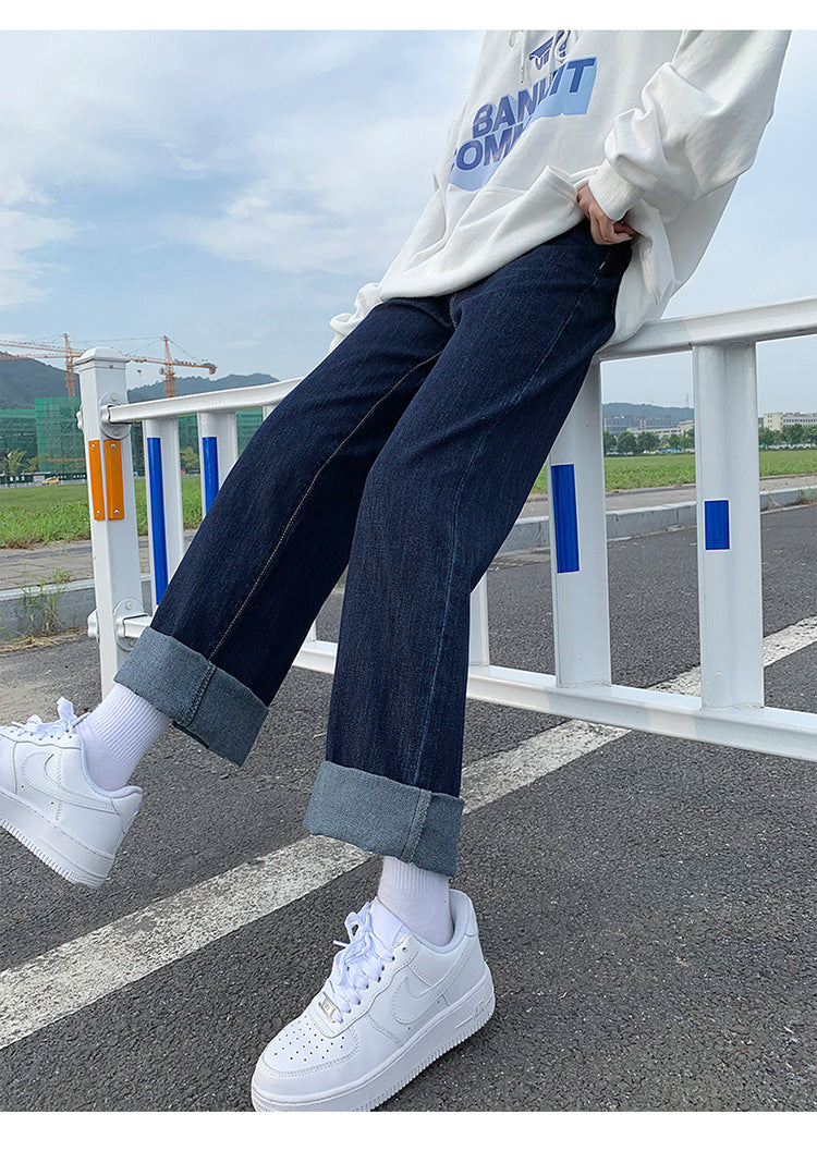 High Waist Comfortable Loose Wide Leg Straight Jeans