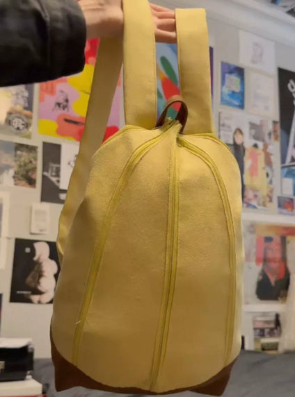 Pige rygsæk til folkeskole- og gymnasieelever Stor studietaske Bananformet