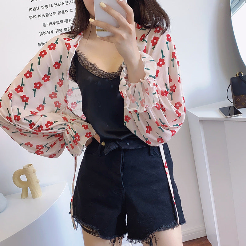 Sun Protection Clothing With Silk Scarf Women's Sun Protection Sleeves