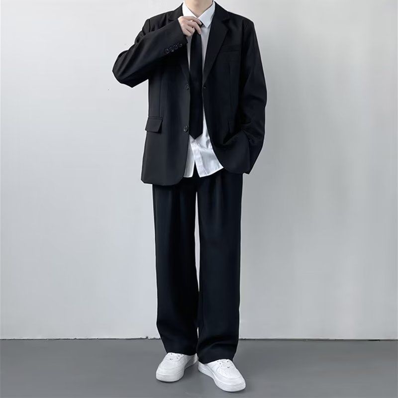 Plus Size Suit Jacket Men's College Style Spring And Autumn