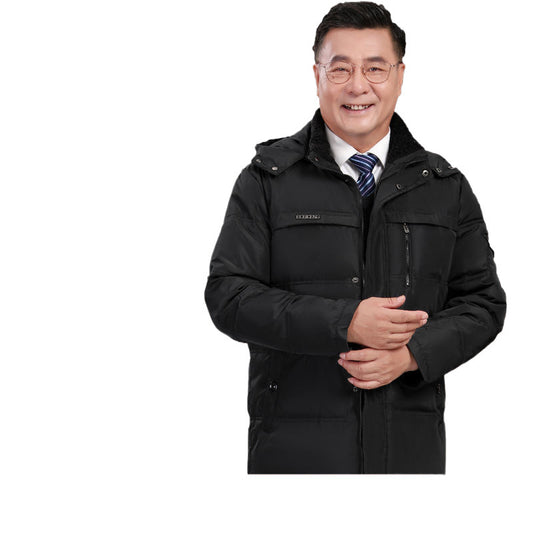 Winter Middle-aged And Elderly Down Jacket Men's Short Thickened