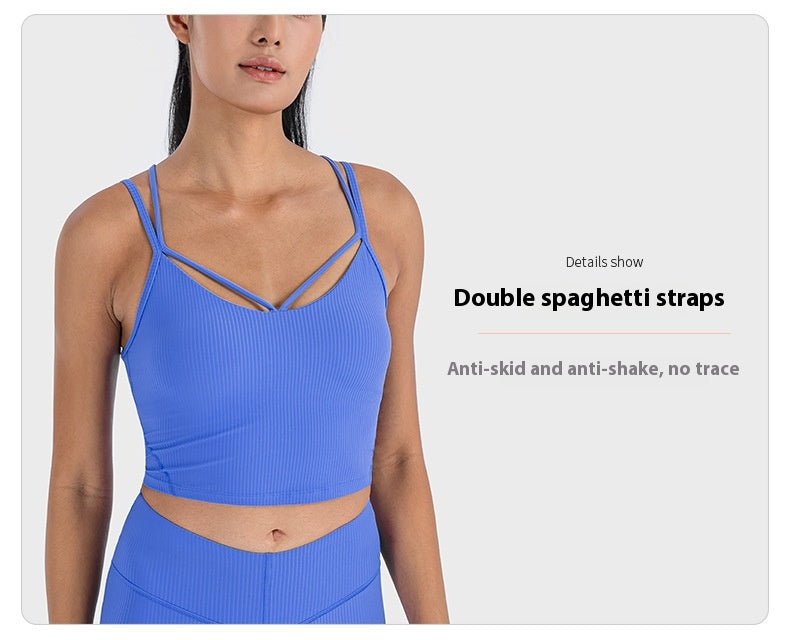 Sexy V-neck Sports Vest Women's Workout Yoga Vest Top