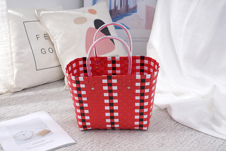 Women's Fashion Diagonal Basket Woven Bag