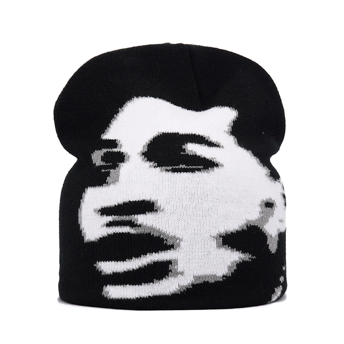 Autumn And Winter Knitting Portrait Jacquard Warm Wool Hat