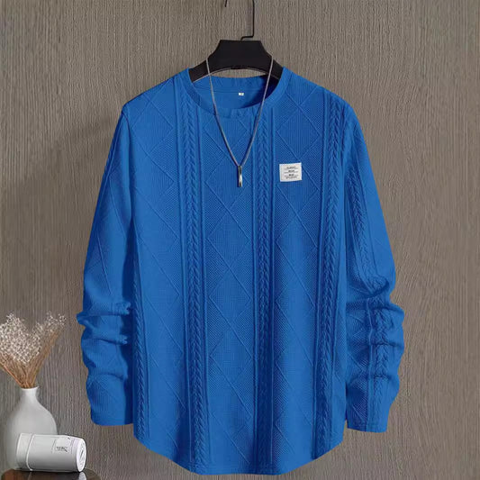 Mænds brev brystdetalje casual løs rund hals pullover langærmet