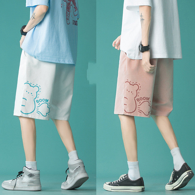 Women's American Loose Straight Wide Leg Sports Shorts