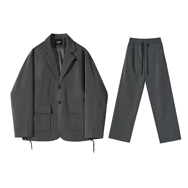 Drawstring Straight Casual Suit Pants