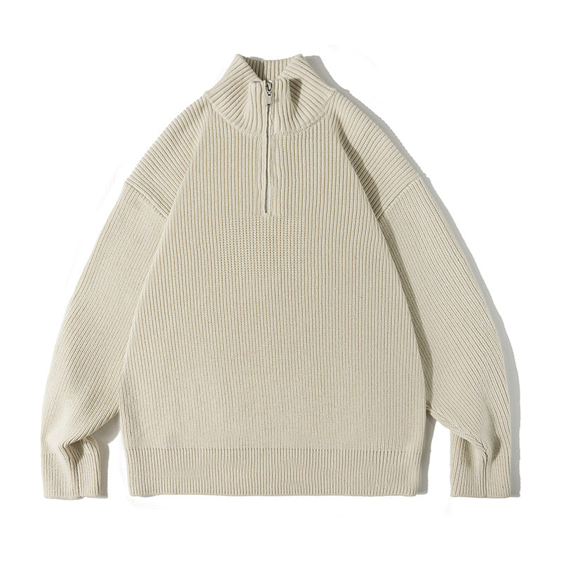 Men's Retro Half-open Collar Knitwear Sweater