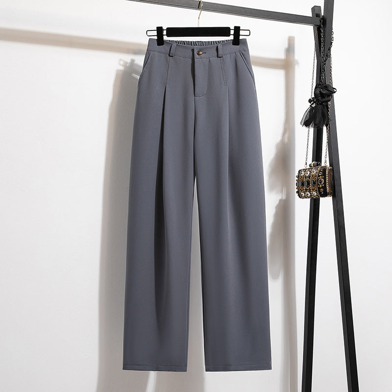 Wide Leg Women's High Waist Loose Straight Suit Pants
