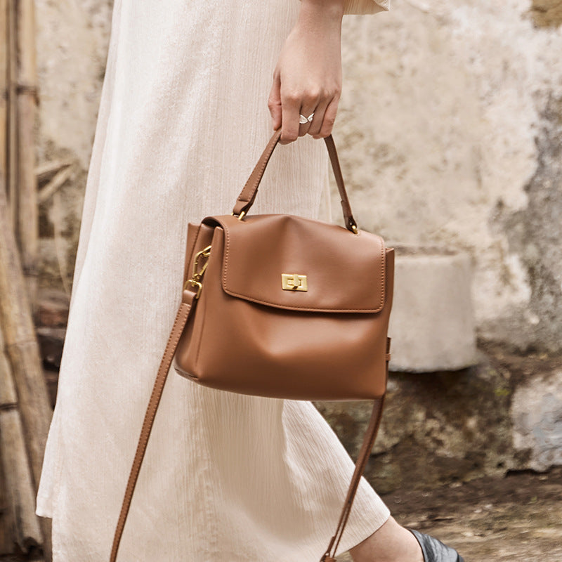 Cowhide Single Shoulder Large Capacity Leather Women's Bag