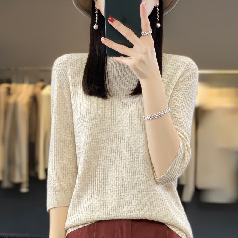 New Worsted Wool Front Line Ready-made Garments Round Neck