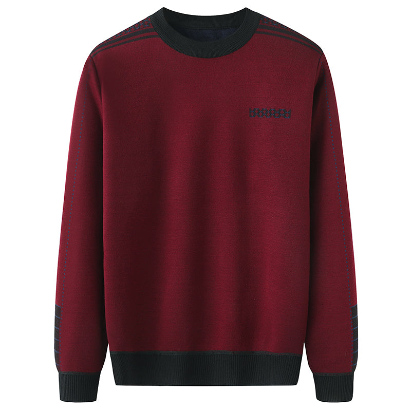 Aokang Plus Velvet Padded Dad Outfit Autumn And Winter Sweater