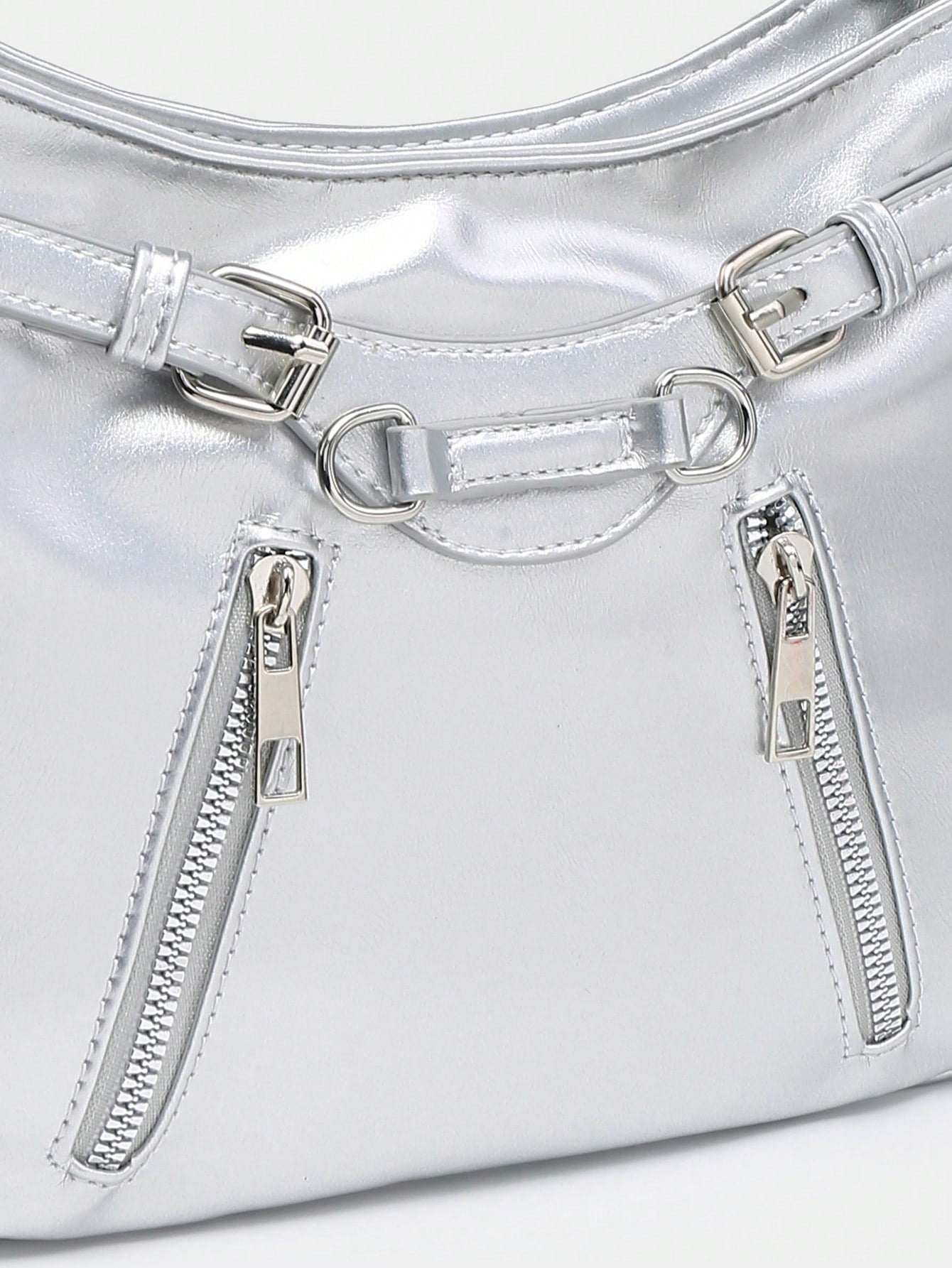 Spicy Girl Retro Style Two-tone Distressed Leather Shoulder Underarm Bag