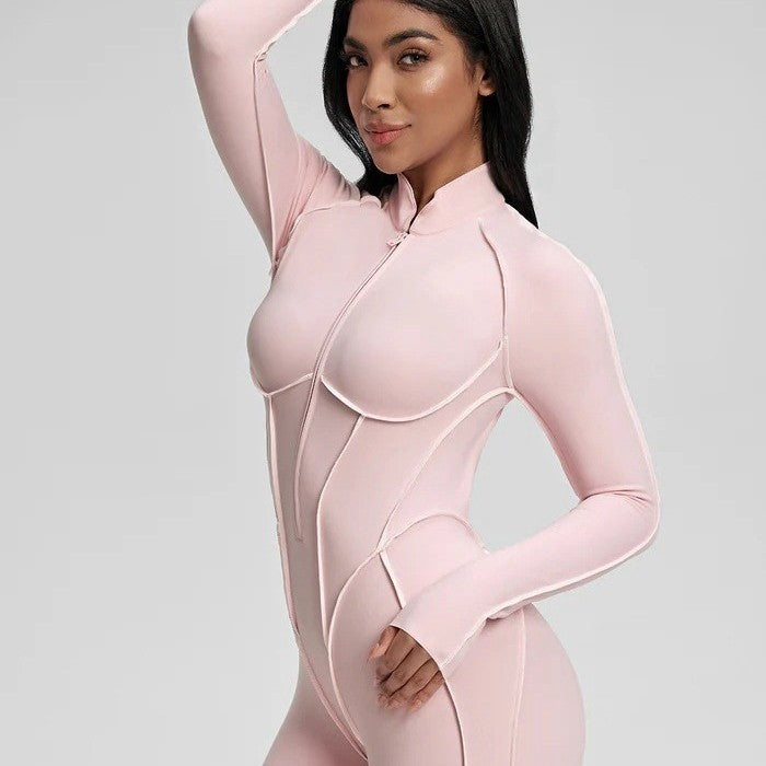 Sports Fitness Split Design One-piece Hot Girl Skinny Yoga Clothes With Chest Pad Breathable