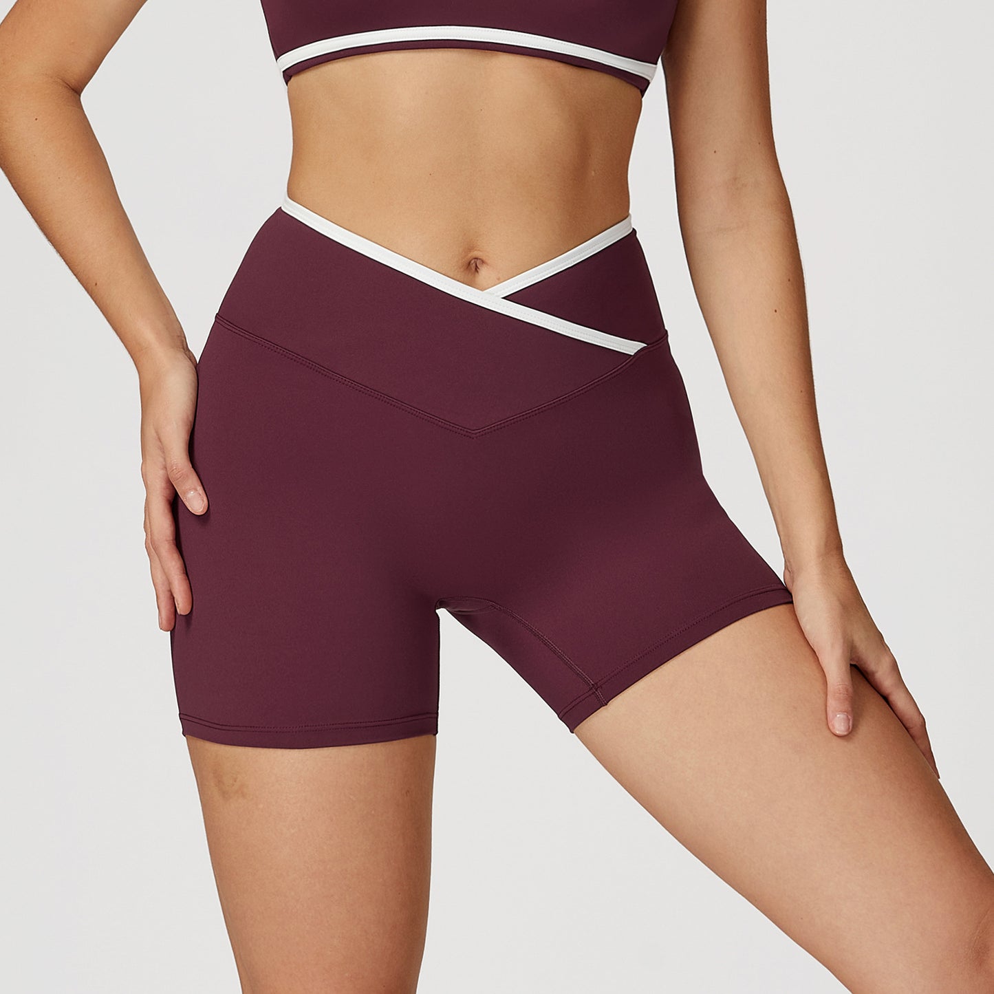 Skinny Hip Raise Sports High Waist Yoga Shorts
