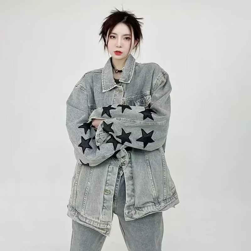 Men's Loose Oversize Jacket Leisure Ripped Denim Jacket