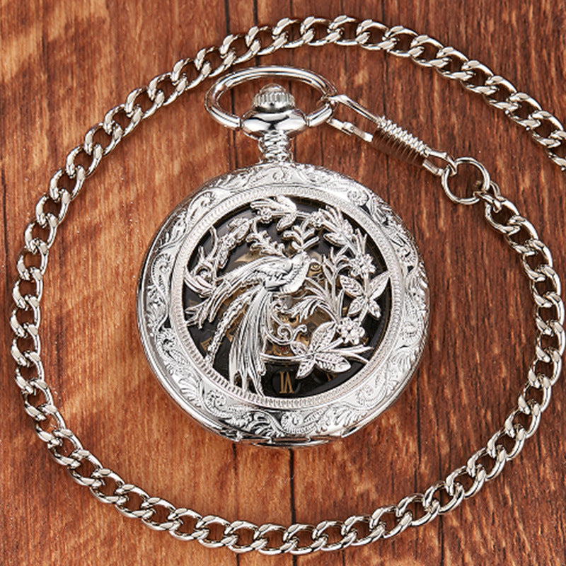 Roman-style Semi-automatic Mechanical Pocket Watch