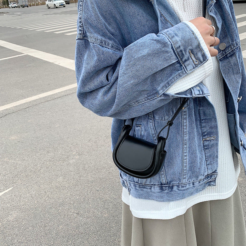 Women's New Textured One Shoulder Messenger Bag