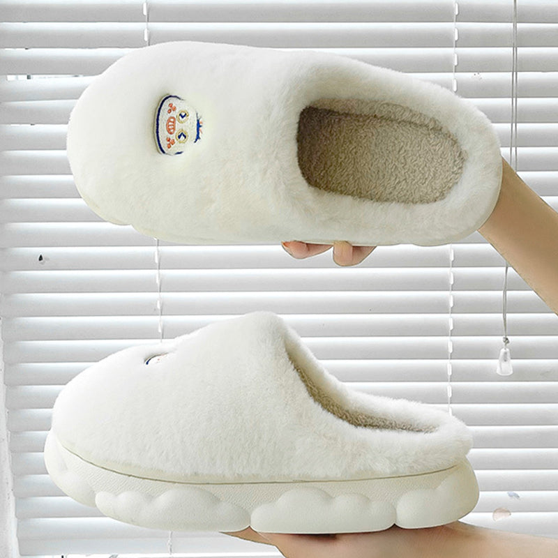 Men's And Women's Indoor Household Couple Fluffy Fluffy Soft Sole Cotton Slippers