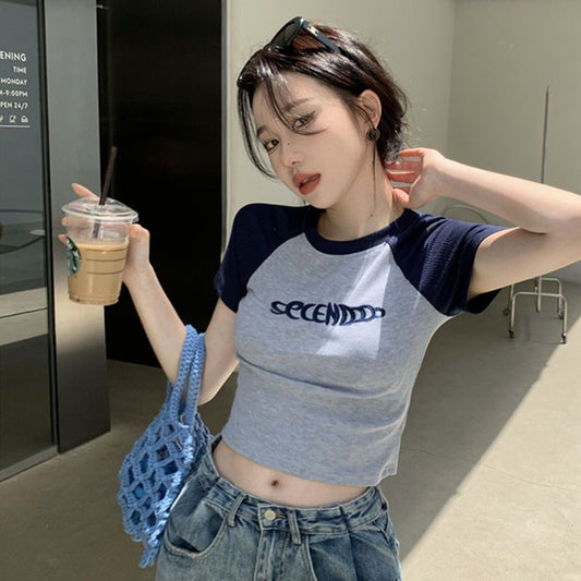 Pure Desire Style Short Student Top American Design Sense Ins