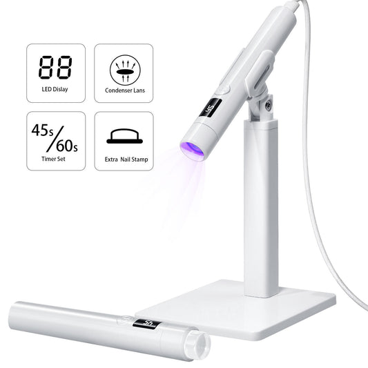 Handheld Portable Manicure Word Bracket Stickers Wear Nail Tip Heating Lamp