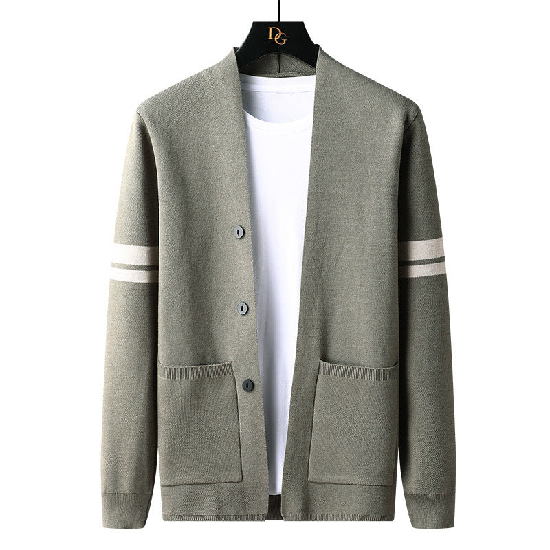 Ny Herre Overtøj Frakke Cardigan Casual Strikket