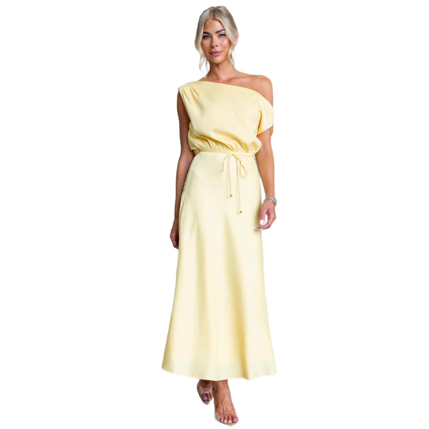 Off-Shoulder Sexy Solid Color Elegant Womens Dress