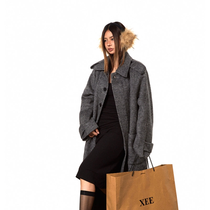 High-support Wool Handmade Double-faced Woolen Goods Long Autumn And Winter High-grade Overcoat Coat