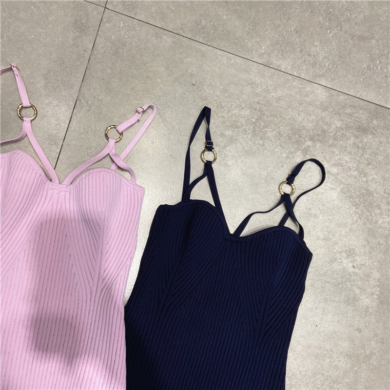 Slim High Stretch One Piece Knitted Bottoming Top