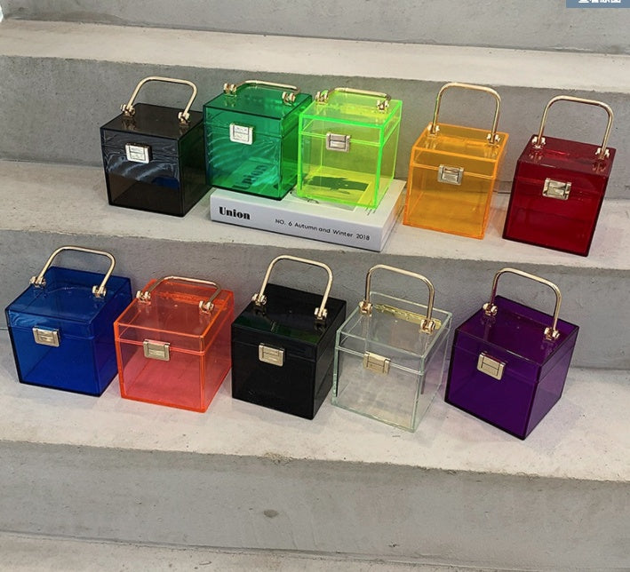 Transparent Box Personality Creative Ins Net Red Wild Chain Messenger Jelly Bag