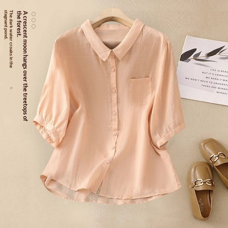 Women's Casual Cotton And Linen Top Summer Set