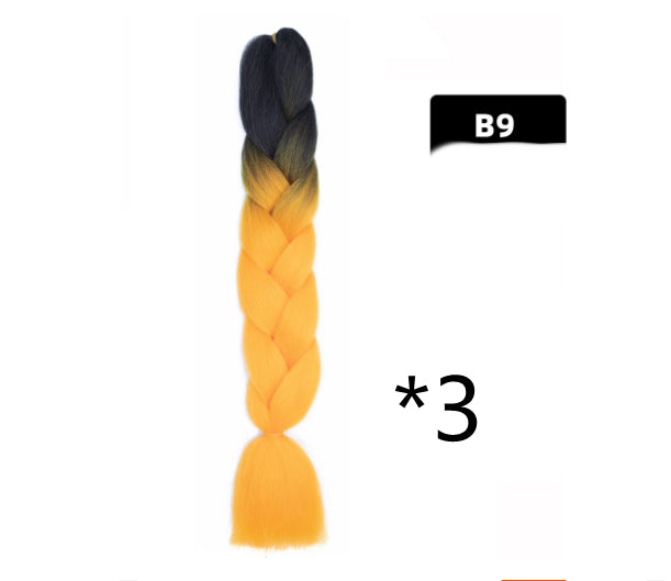Color Big Braid African Chemical Fiber High Temperature Silk Wig Gradient