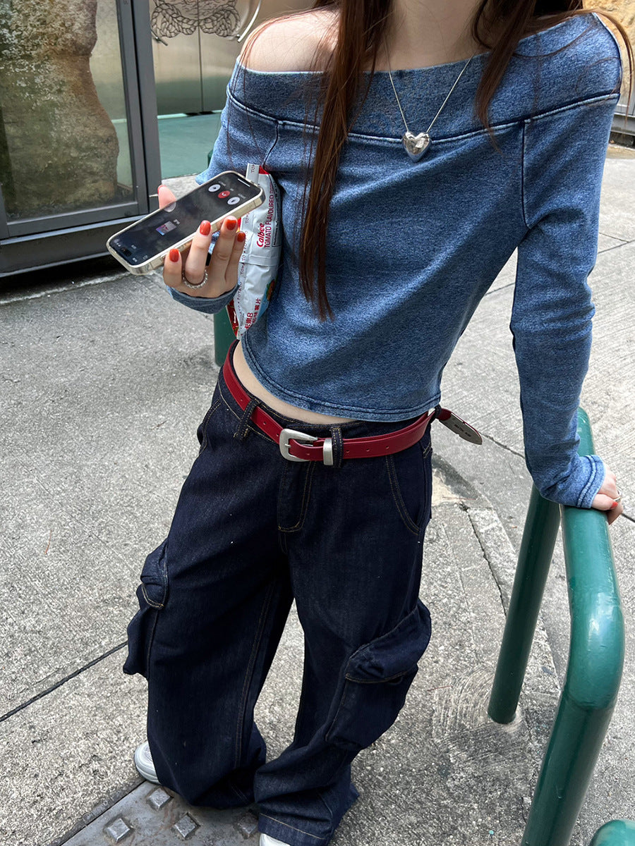 Women's Fashion Retro Street Loose Slimming Work Clothes Jeans
