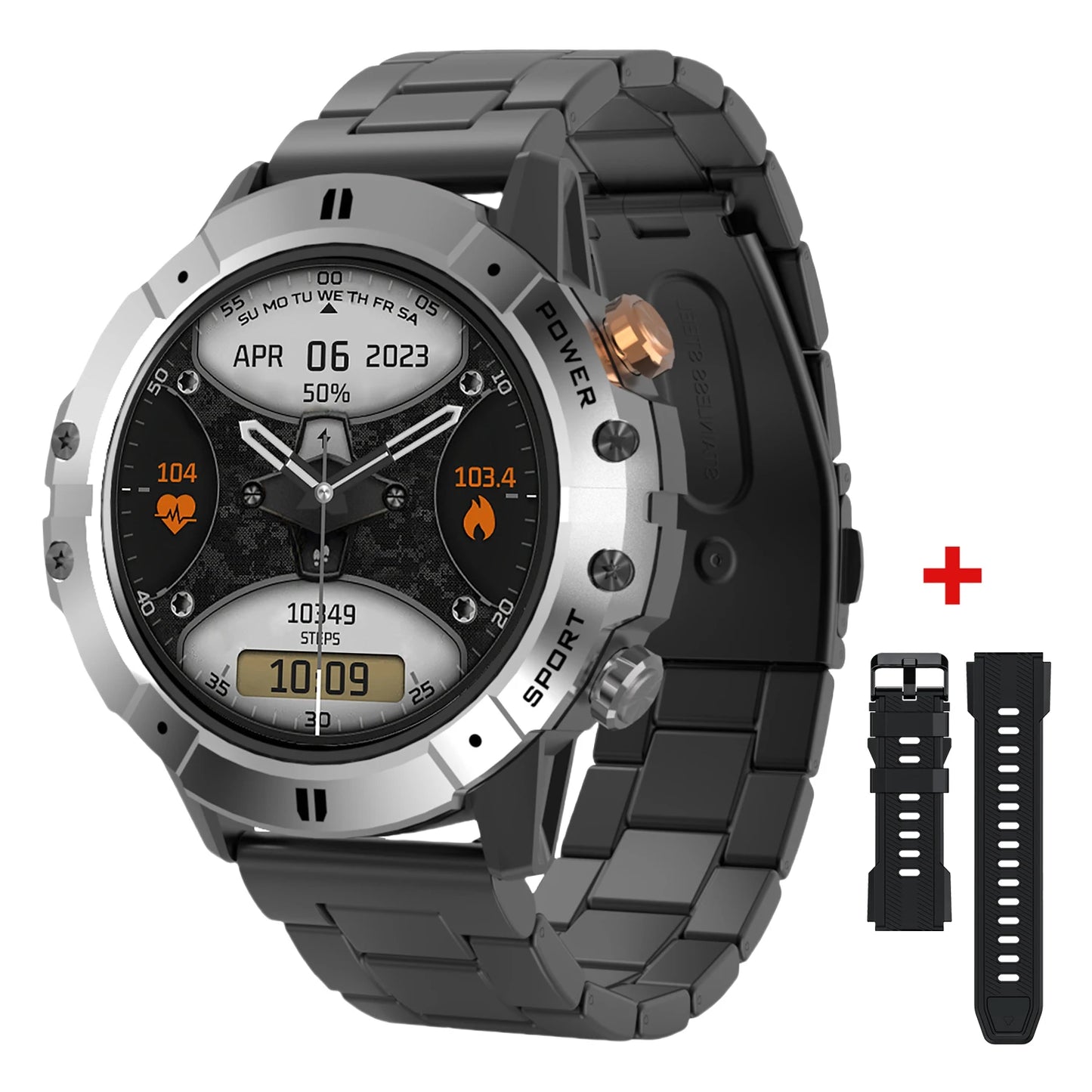 Outdoor Sports Smart Watch Men Bluetooth Call AI Voice Assistant Heart Rate Monitor Fitness Tracker 1ATM Waterproof Smartwatch