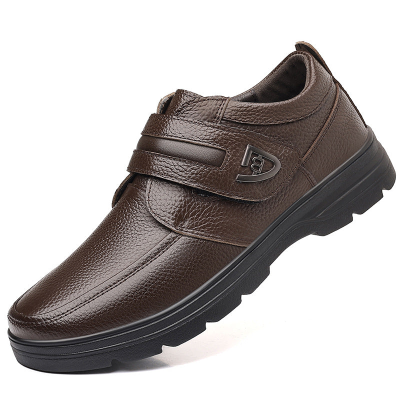 Business-style British Slip-on Casual Leather Shoes Made From Full-grain Cowhide With A Soft Sole