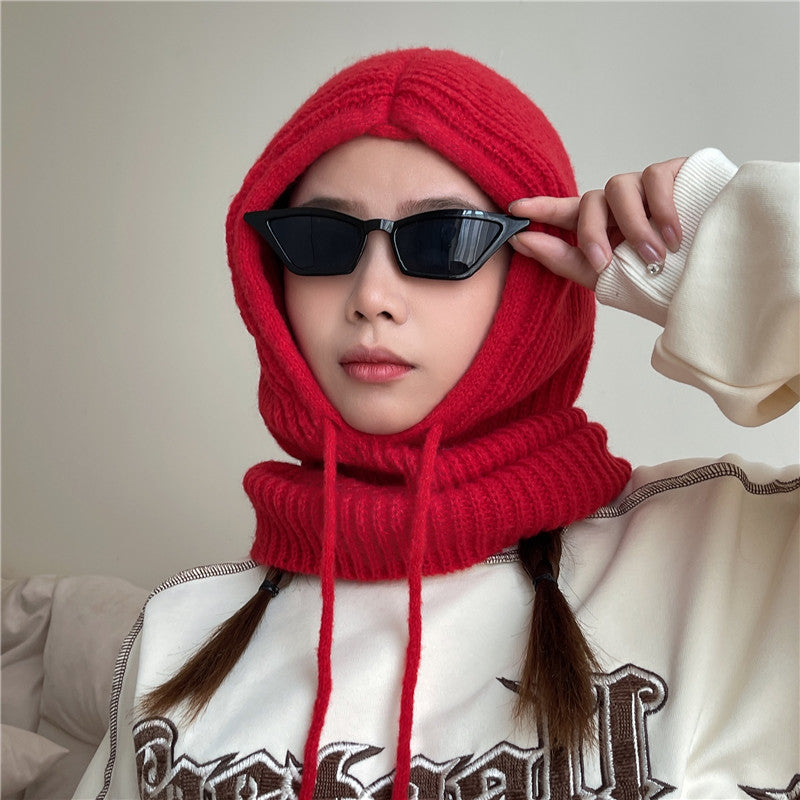 Pull Rope Simple Knit Head Hat