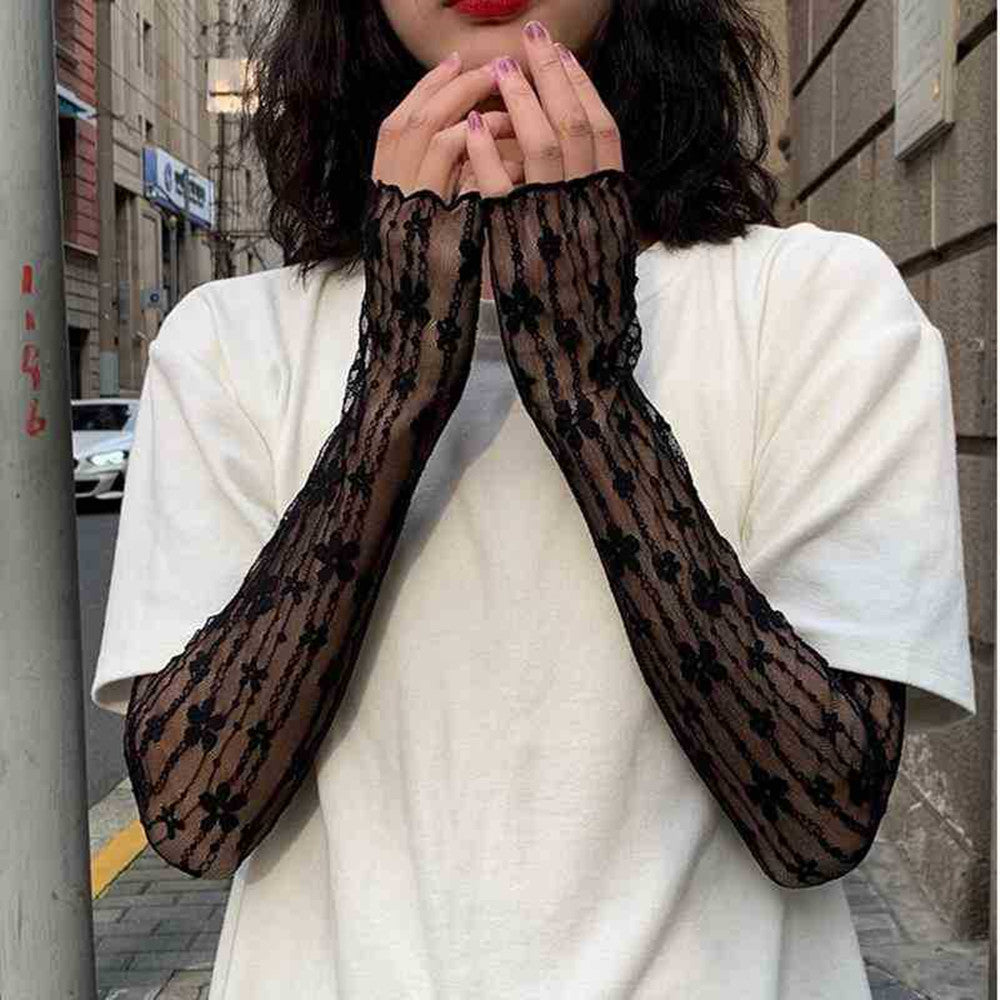 Long Decorative Gloves Car Cover Lace Style