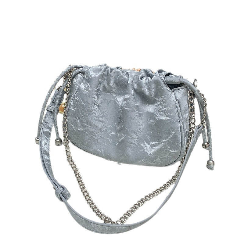 New Chinese Style Pleated Chain Cloud Niche Commuter Summer All-matching Crossbody Bag For Women